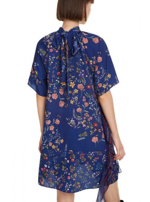 Desigual Florence kék, virágmintás női ruha – 36