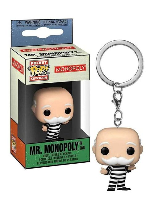 Funko Pop! Mr. Monopoly rabruhában figurás kulcstartó