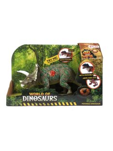   World of Dinosaurs hangot adó dinoszaurusz figura - 20 cm, Triceratops