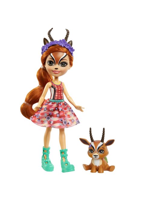 Enchantimals Gabriela Gazelle baba állat társsal – 16 cm