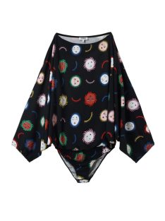 Desigual Tab sötétszürke, mintás női body – S