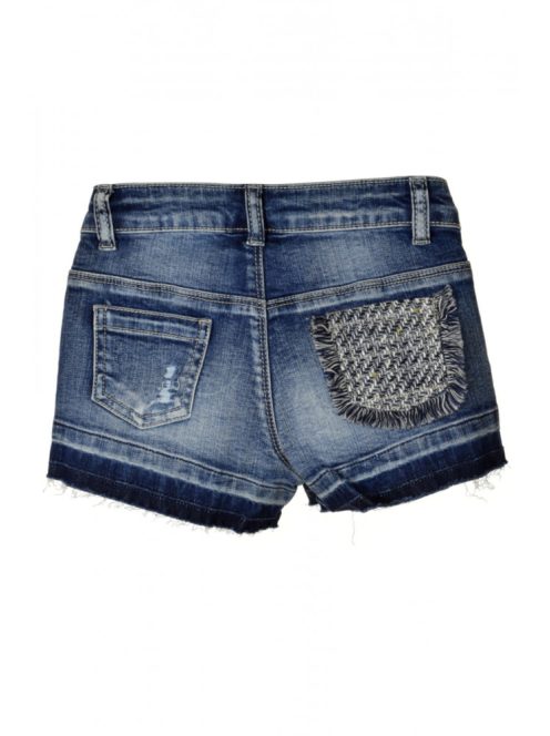 Brums strasszköves, rojtos lány farmershort – 104