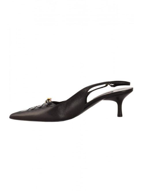 Escada fekete, tűsarkú női slingback cipő – 38