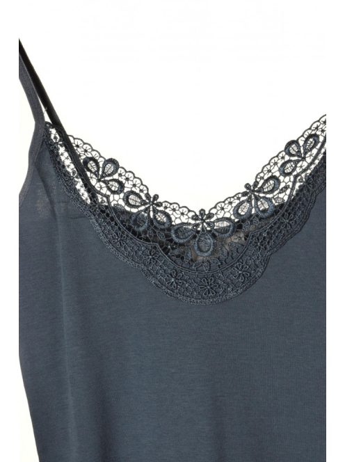 Vero Moda acélkék, hímzéses női top – L/XL